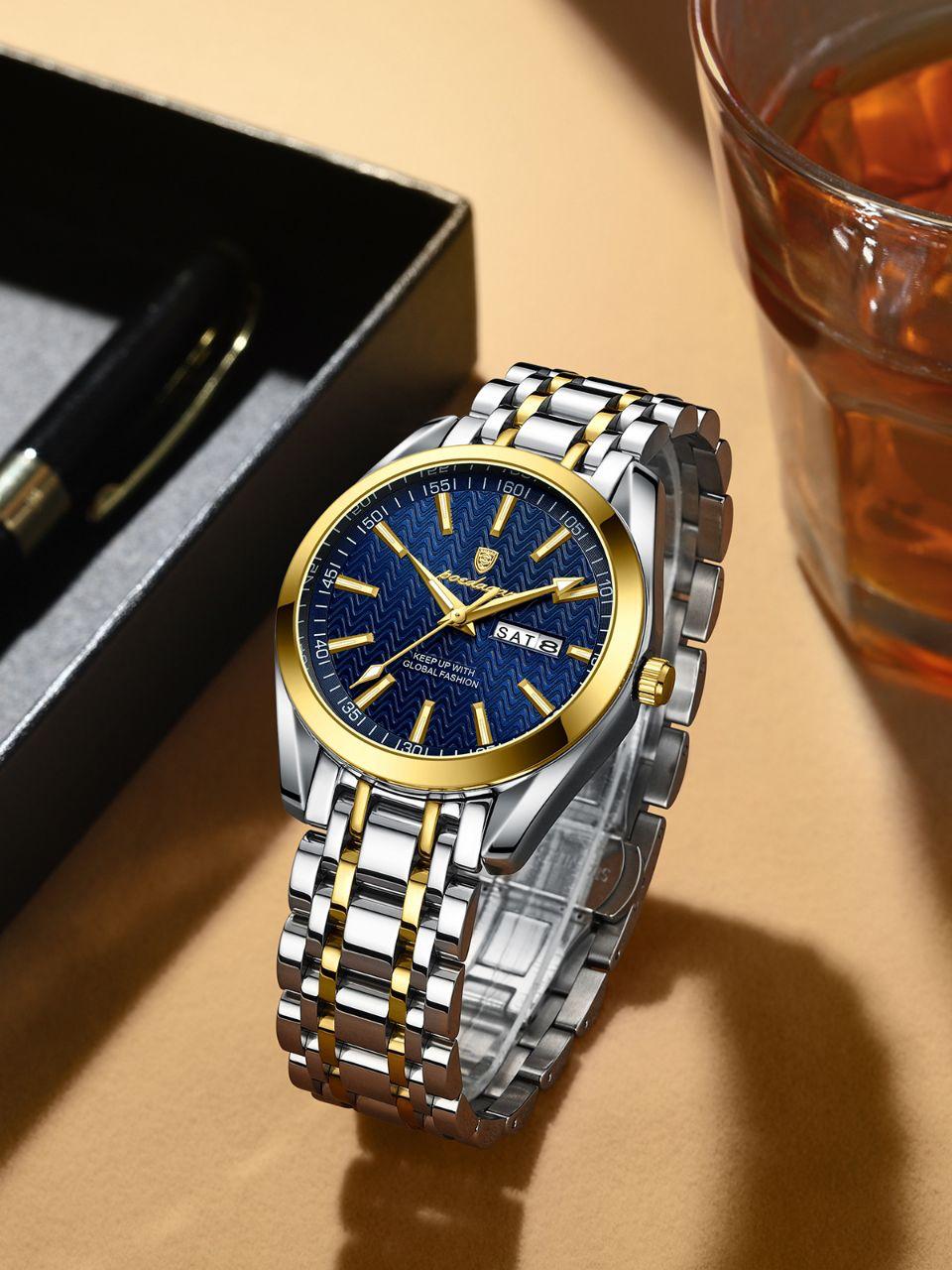 POEDAGAR 615 Men Watch For Sports Waterproof Luminous Stainless. Day and Time display. Strong luminous glow in the dark.
Case Shape: Round
Dial Window Material Type: Hardlex