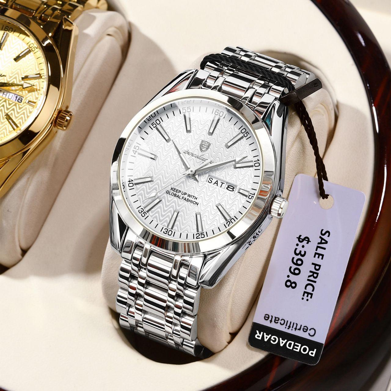 POEDAGAR 615 Men Watch For Sports Waterproof Luminous Stainless. Day and Time display. Strong luminous glow in the dark.
Case Shape: Round
Dial Window Material Type: Hardlex