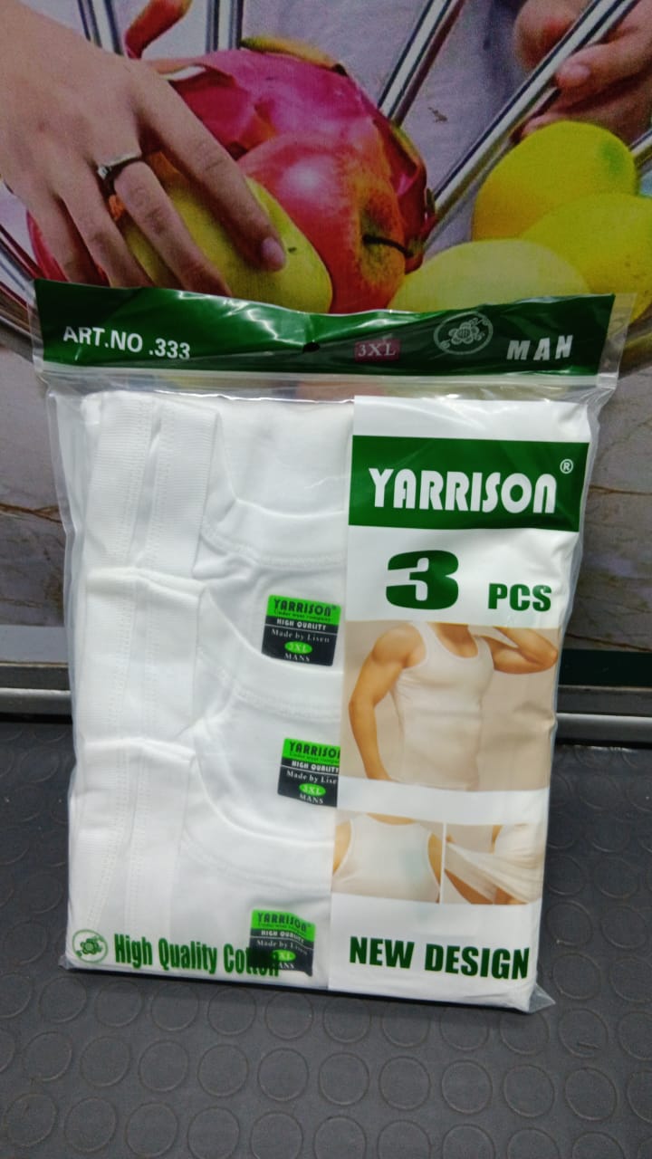 Top Notch Yarrison 3-Piece Men's Cotton Vest Set. Made from 100% high-quality cotton, these vests provide excellent breathability and softness,reinforced neckline and seams for durability,