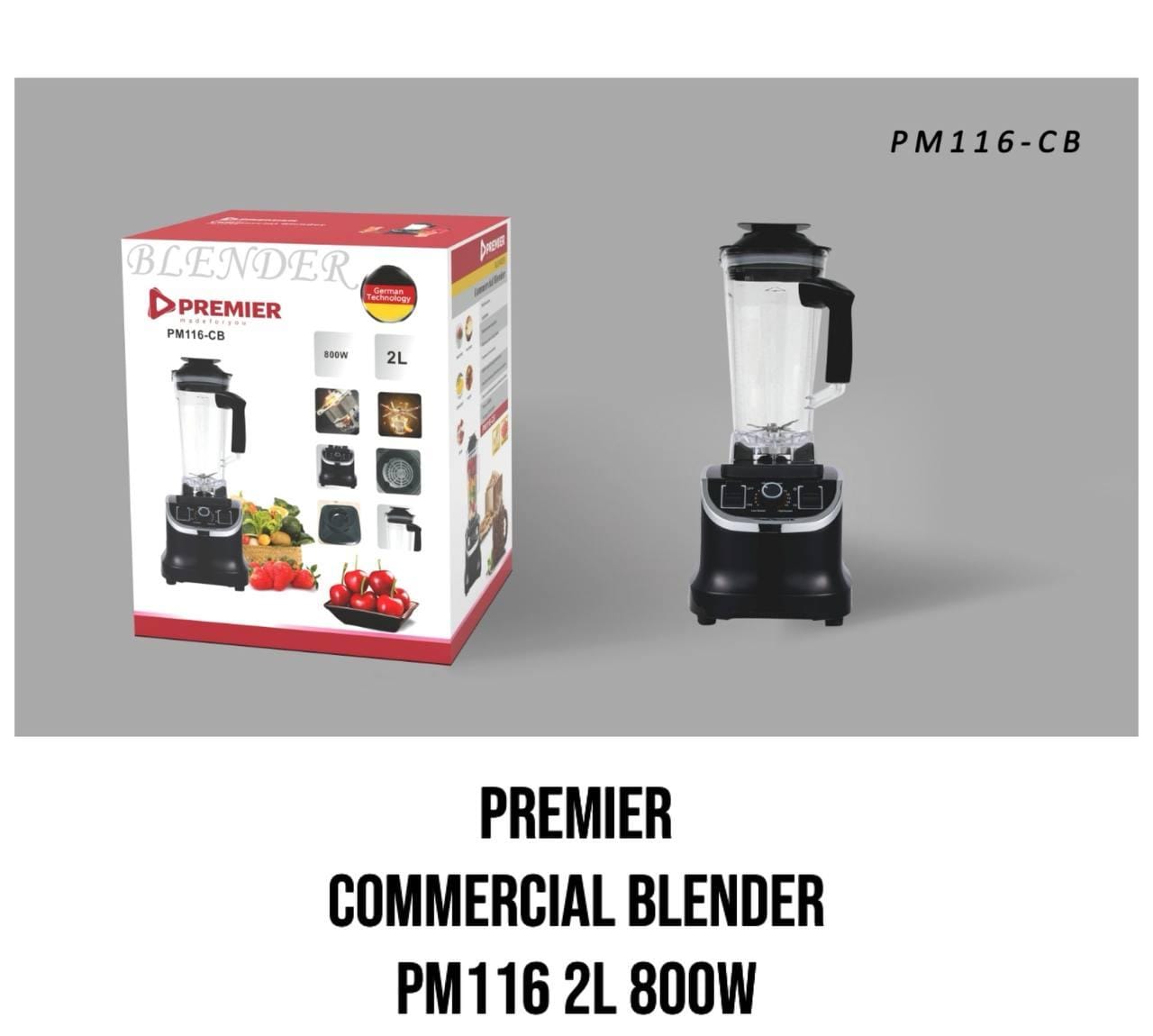 📌New In 📌Premier commercial blender 2 litres.blades are crafted from stainless steel to make them sharp and long lasting. They can be detached for easy cleanings.