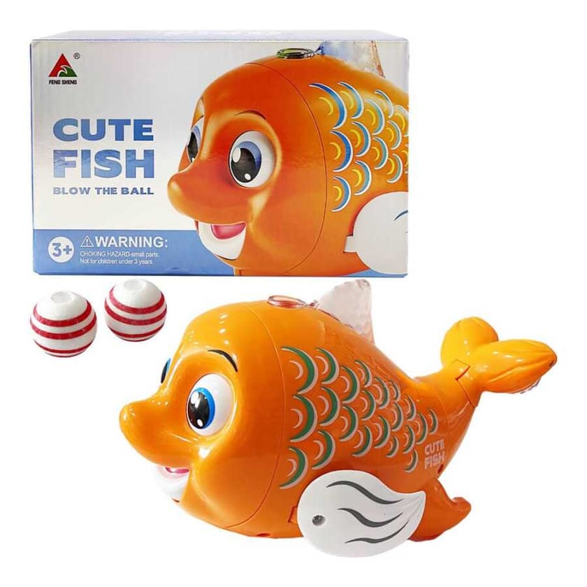 Cute fish that blows ball. Bring endless joy and laughter to your little one. an adorable, interactive toy that fascinates kids with movement, sound, and floating fun! Made from high-quality, non-toxi