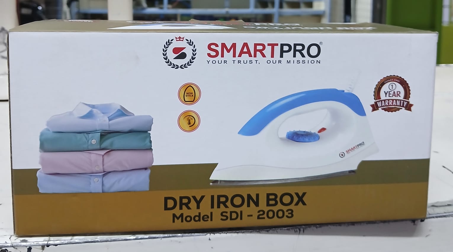 SMARTPRO IRON BOX  DRY IRON. Say goodbye to wrinkles and hello to crisp, neat clothes with the SMARTPRO Dry Iron Box — the perfect blend of performance, comfort, and durability.