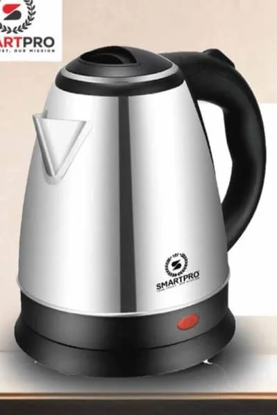 Smartpro kettle  stainless 2 litres.Premium Stainless Steel: Sleek, rust-resistant, and durable for long-lasting performance.
⚡ Fast Boiling: Heats water quickly, saving time and energy.