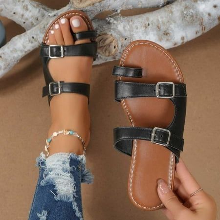Women's Shoes genuine leather Fashionable Slippers Mom Room Shoes Soft Bottom Word Couple Sandals and Slippers Female Beach Wear Female Ladies Slippers Outdoor Indoor Slippers Unisex Student Open Shoe