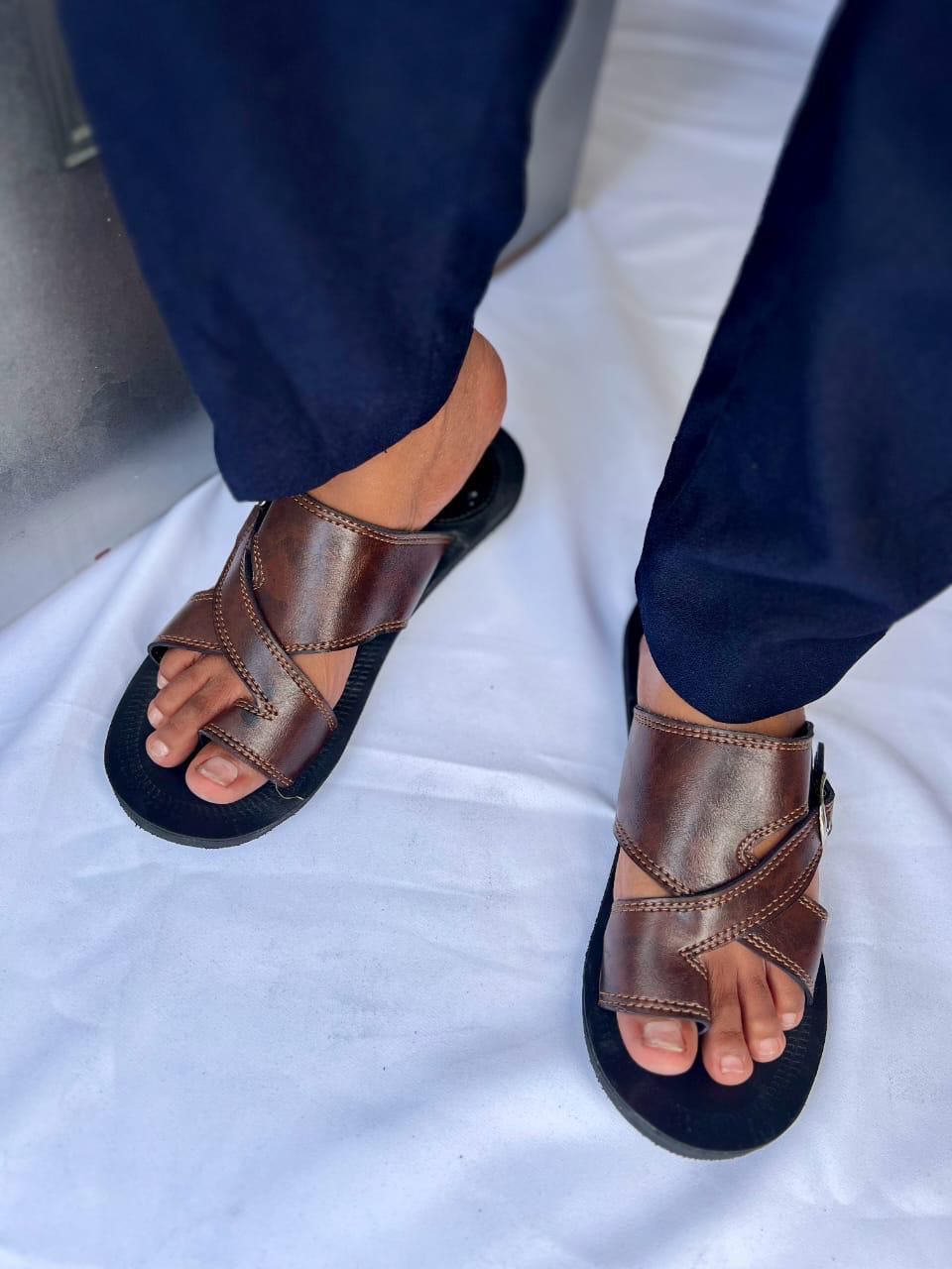 Premium Men’s Leather Sandals – Timeless Comfort, Durable Rubber Sole, Breathable Design, and Stylish Finish – Perfect for Everyday Wear, Outdoor Adventures, and Casual Outfits with Long-Lasting Quali