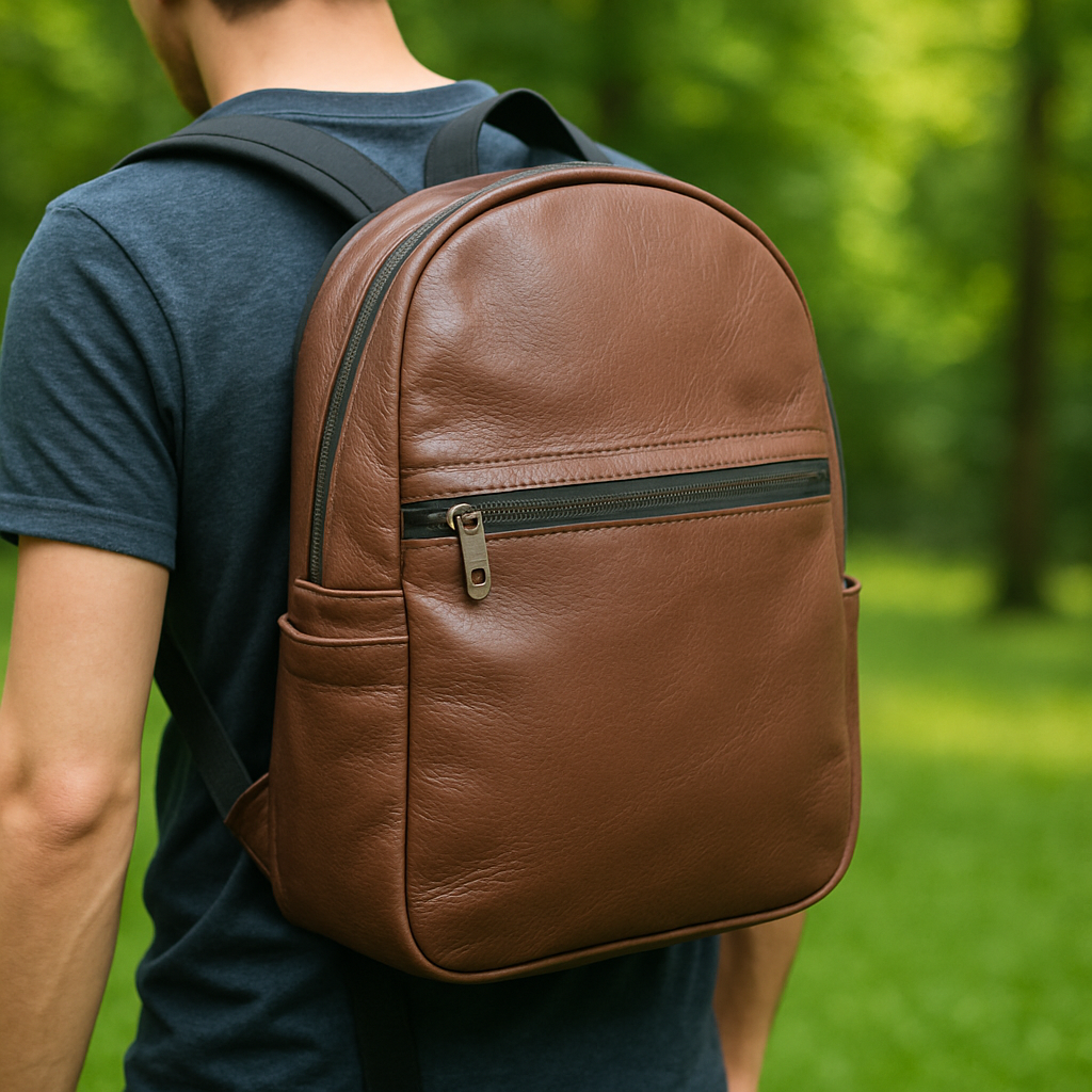 Backpack unisex laptop bag unique affordable genuine leather
