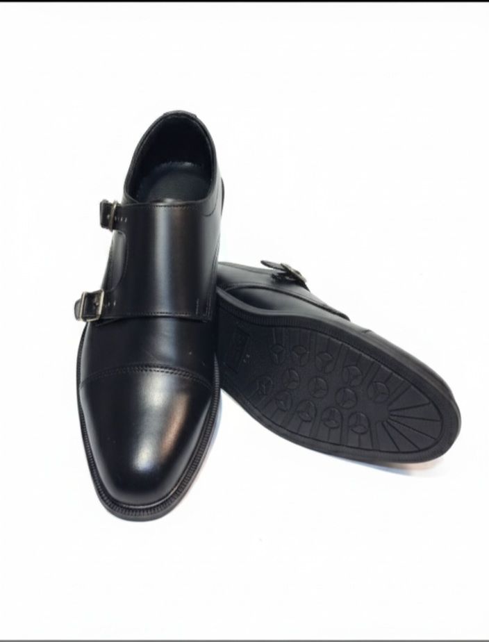 Mens classic genuine leather official shoes,double monk official can be worn with khaki , jeans or material trousers, affordable men shoes ( BOXED)