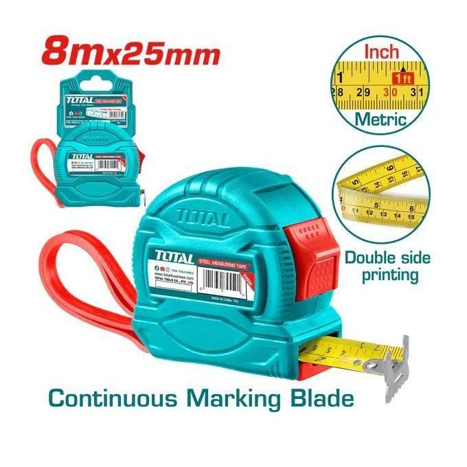 TOTAL TMT34825 Steel measuring tape  Length & width:8mx25mm