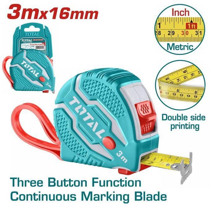 TOTAL TMT126031 Steel measuring tape Length & width:3mx16mm