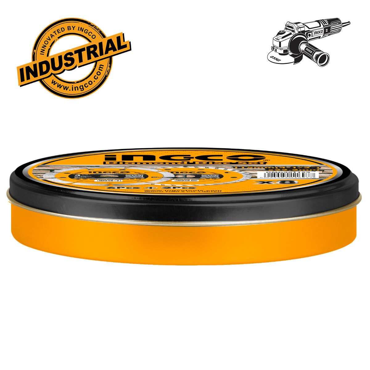 INGCO DMD301153 Diamond discs set(8 Pcs/set) 115mm(4-1/2"")X22.2mm