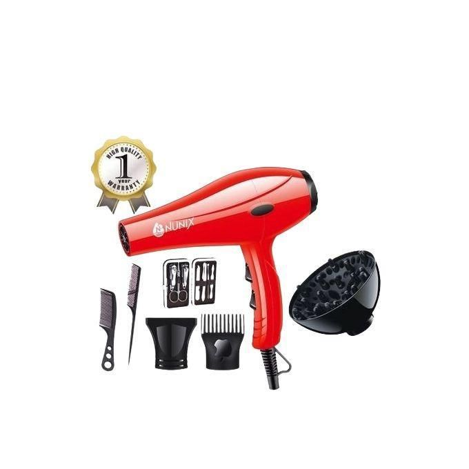 Nunix HD-01C 2200W Blow Dry Hair Dryer - Red