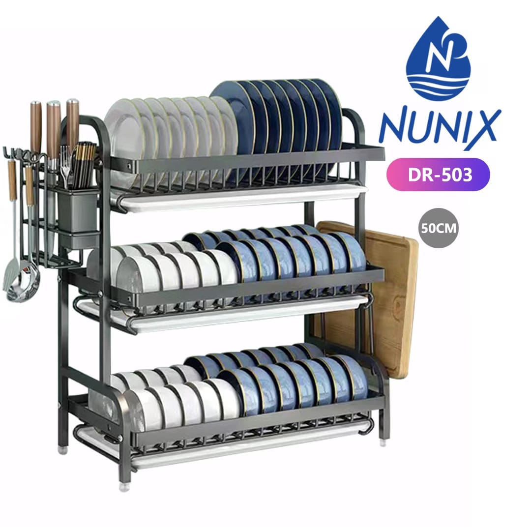 Nunix Dishrack Multifunctional Bowl Rack Stainless Steel 3 Tier, DR 503