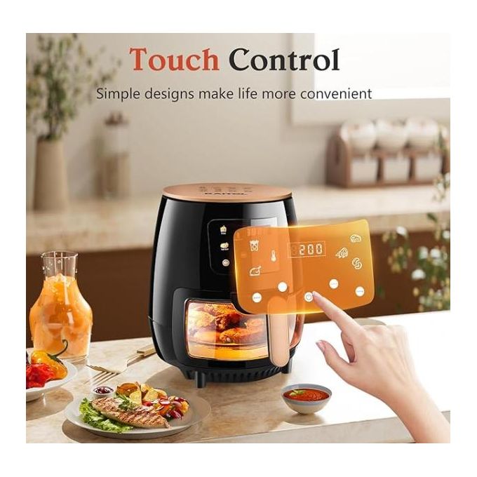 Nunix AF-05GL 5.5L Air Fryer – Oil-Free Healthy Cooking, Non-Stick Basket, Adjustable Temperature & Timer, 1500W – Black