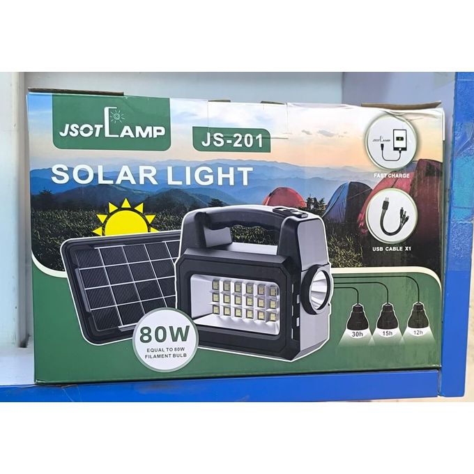 JS-201 JSOT Solar Light with Torch & Panel (3 Bulbs)