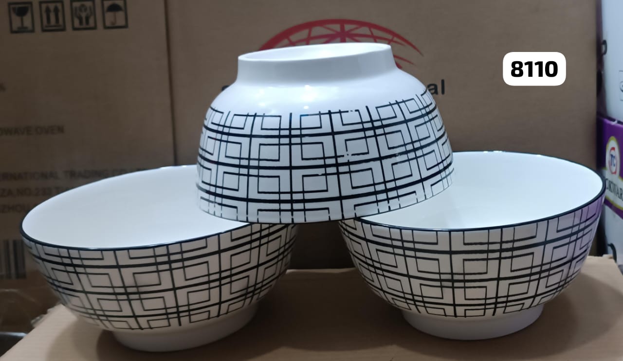 6pcs white black Bowls
