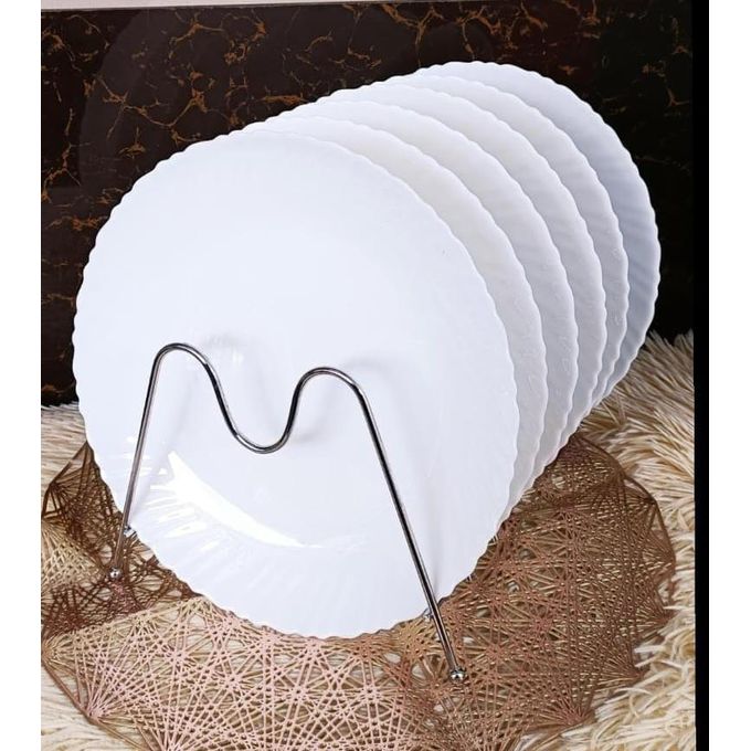 HIGH QUALITY GLASS Ceramics White beautiful dinner plates set of 6pcs
