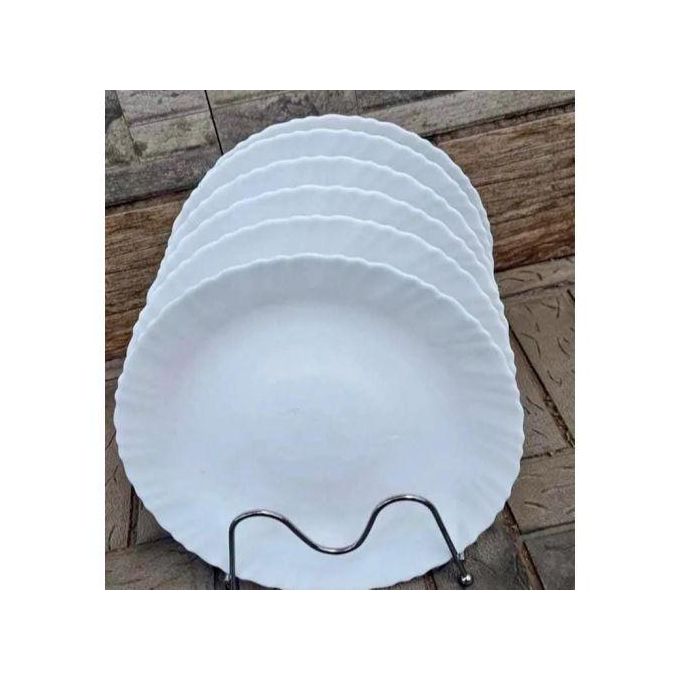 HIGH QUALITY GLASS Ceramics White beautiful dinner plates set of 6pcs