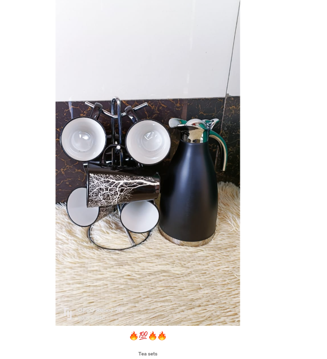 Breakfast Set Combo – Marble Flask & 6 Long Mugs
