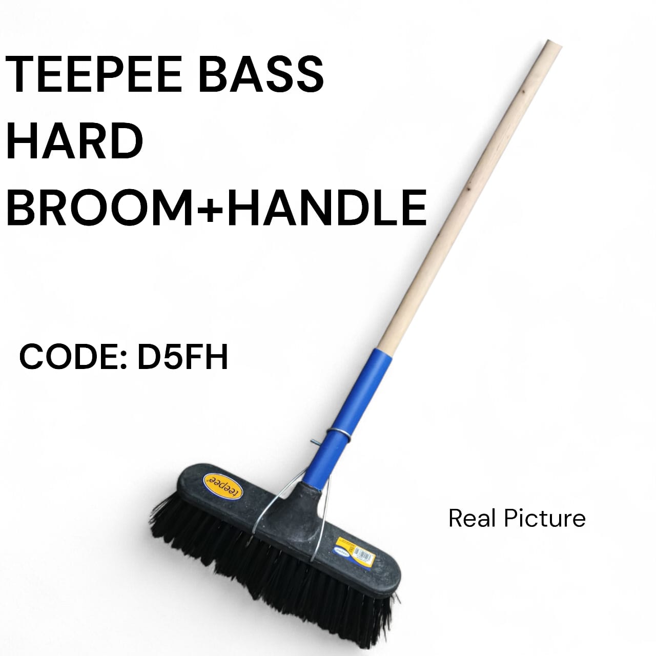 Teepee Bass Hard Broom + Handle*

 Made with tough, durable bristles for heavy-duty cleaning

✅ Strong handle provides a firm, comfortable grip

✅ Perfect for sweeping outdoor areas, garages, and roug