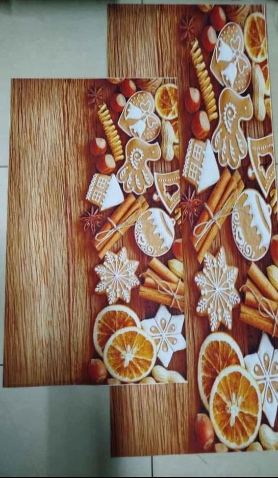 2-Piece Absorbent Kitchen Mat Set Rubber Backing, Skid-Resistant Base  Large & Small Sizes for Safe, Stylish Cooking Spaces Big size -120 by 40cm Small size -60 by 40cm