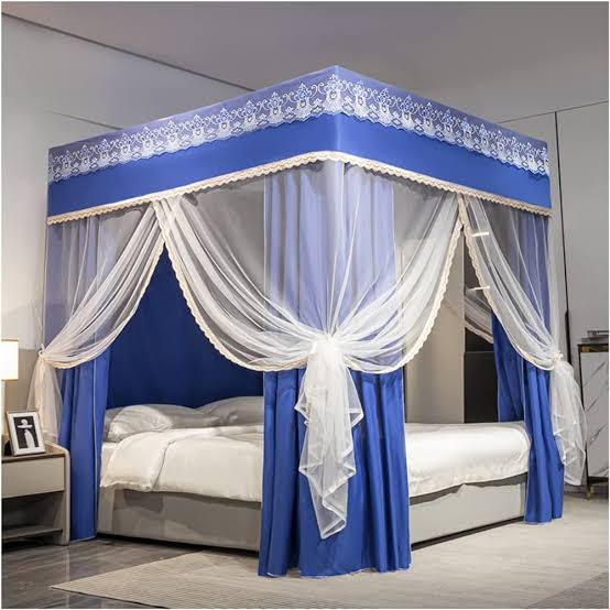 Princess 4-Stand Bed Canopy 6x6 Mosquito Net with Stainless Steel Brackets Elegant Bedroom Decor & Insect Protection