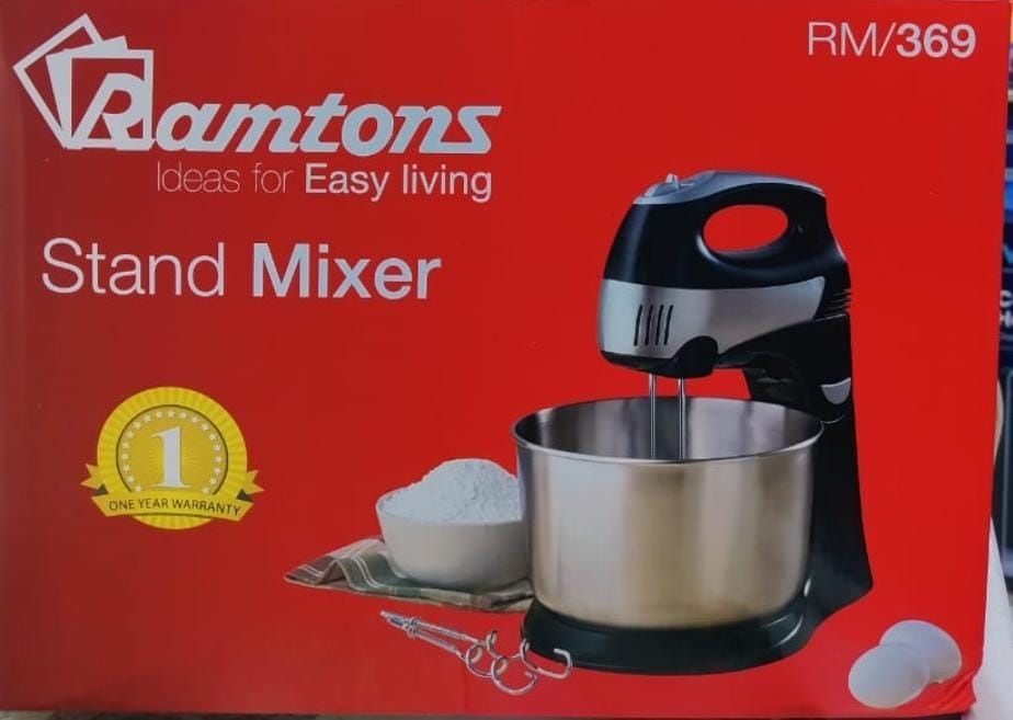 Ramtons Stand Mixer 4.3Litres 5-Speed+Turbo Powerful Mixing, Effortless Baking Joy