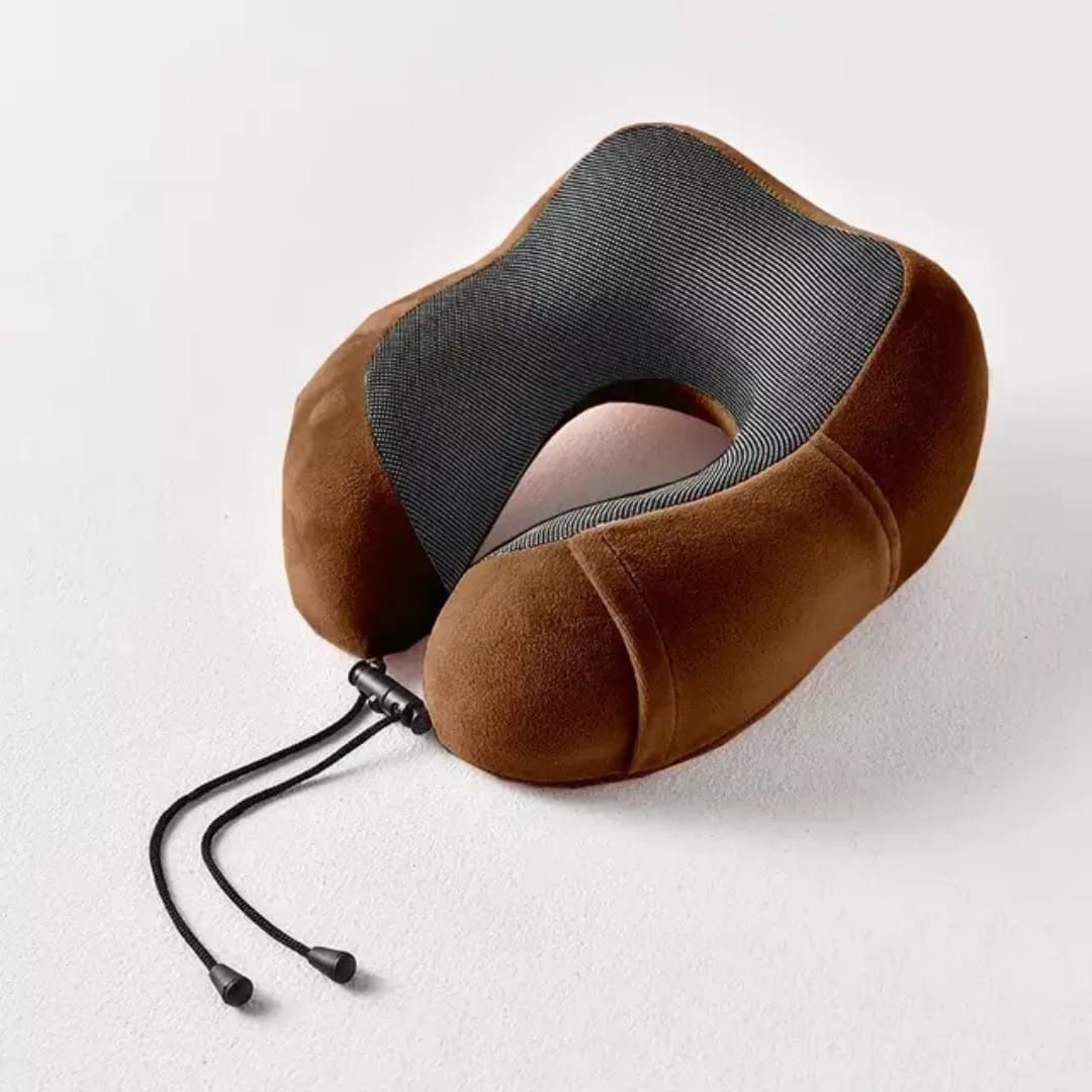 Neck Support Travelling Pillow Latex Rubber Filling With Adjustable Zipped Cover For Comfort & Relaxation