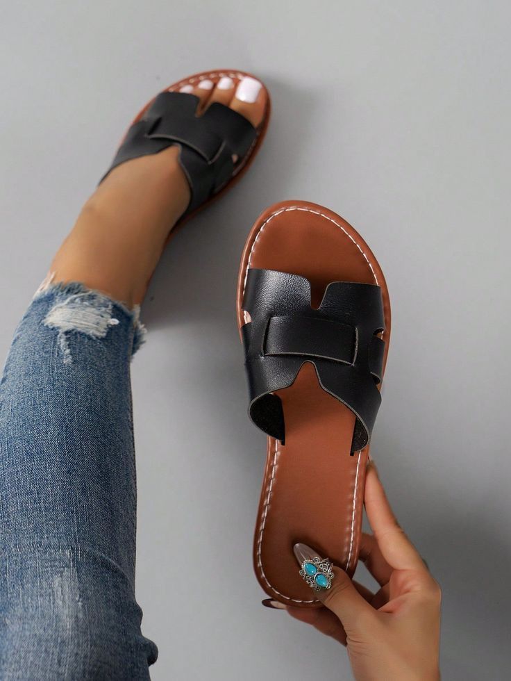 Ladies Shoes Sandals Flats Sandals Summer New Sandals Women's Casual pure leather Fashion Women Shoes 39-41 Sandals Unisex Student Open Shoe Mom Shoe Latest Shoes Outdoor