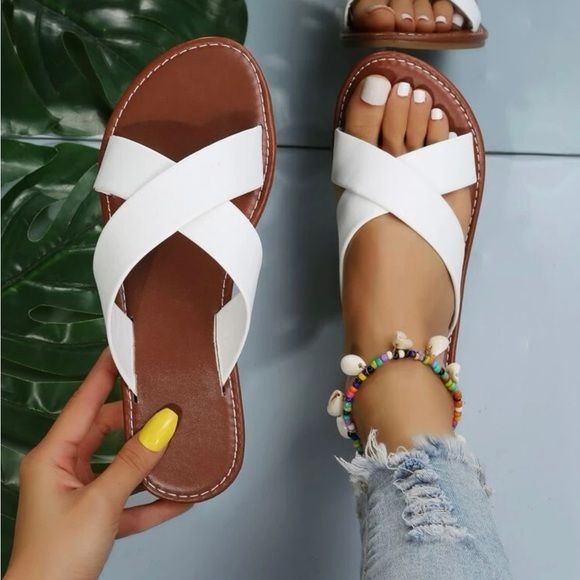 Ladies Shoes Sandals Flats Sandals Summer New Sandals Women's Casual pure leather Fashion Women Shoes 39-41 Sandals Unisex Student Open Shoe Mom Shoe Latest Shoes Outdoor