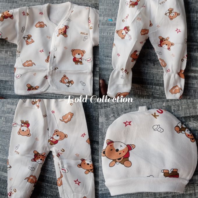 Lucky Star 5PCs Warm Newborn Baby Unisex Set Of Sweater/2trauser/cap/bib