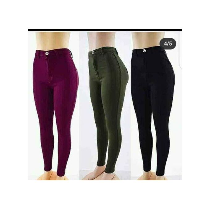 Fashion High Waist Bodyshaping Women Jeans Trousers Jungle Green - Bodyshaper