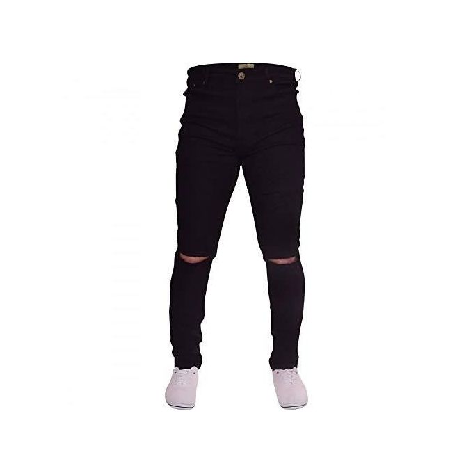 Fashion Original Non fading Rugged one cut Jeans For Men size 30-38 - Total BlackThis trouser is Stretching and breathable hence easier movement.