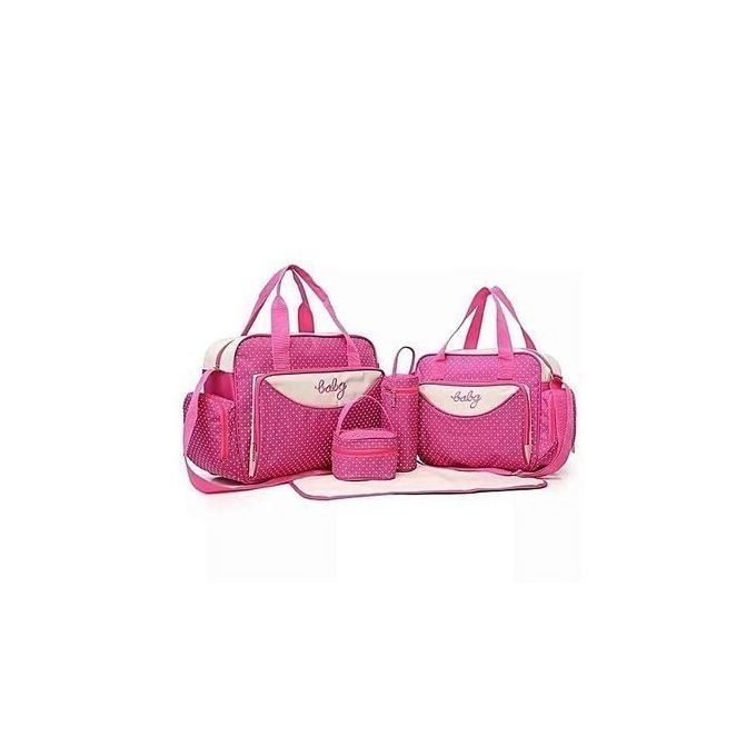 (Black Friday Deal) 5 In 1 Baby Diaper Bag Nappy Changing Pad Travel Mummy Bag