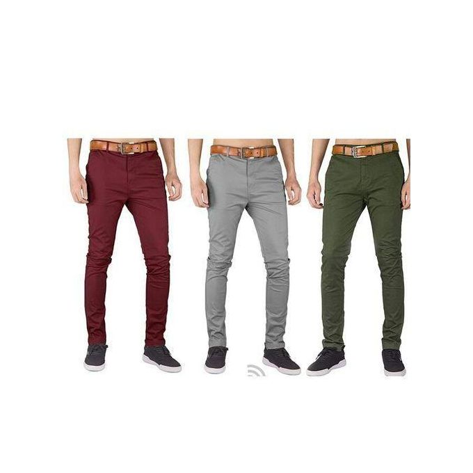 Non-fading Khaki Pants - 4 Pack