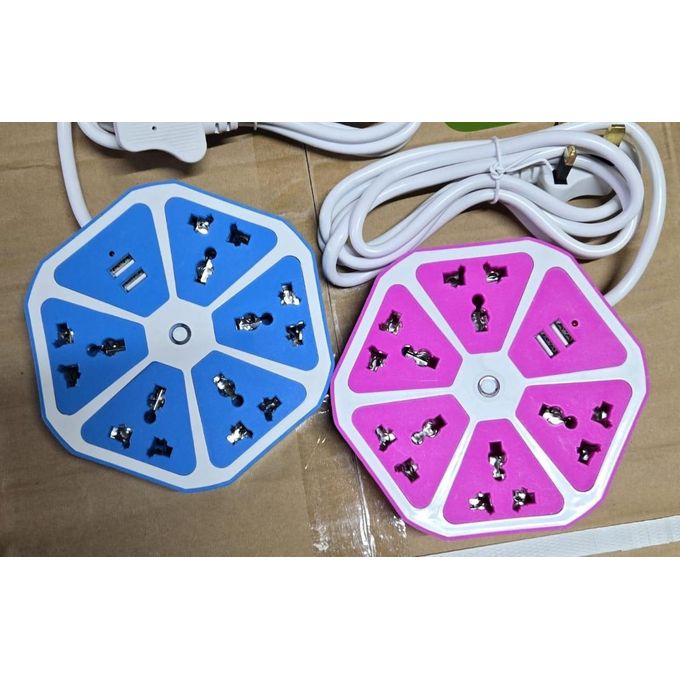 Round 4way extension plus 2 usb ports Socket Extension Cable Charging Outlet extension cable