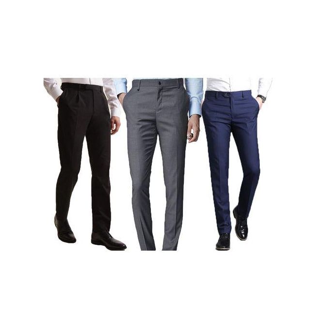 Fashion 3 Pack Plain Turkey Men Official Trousers- offer a perfect blend of sophistication, comfort, and value. size 30,32,34,36,38,40,.color as shown in the picture.