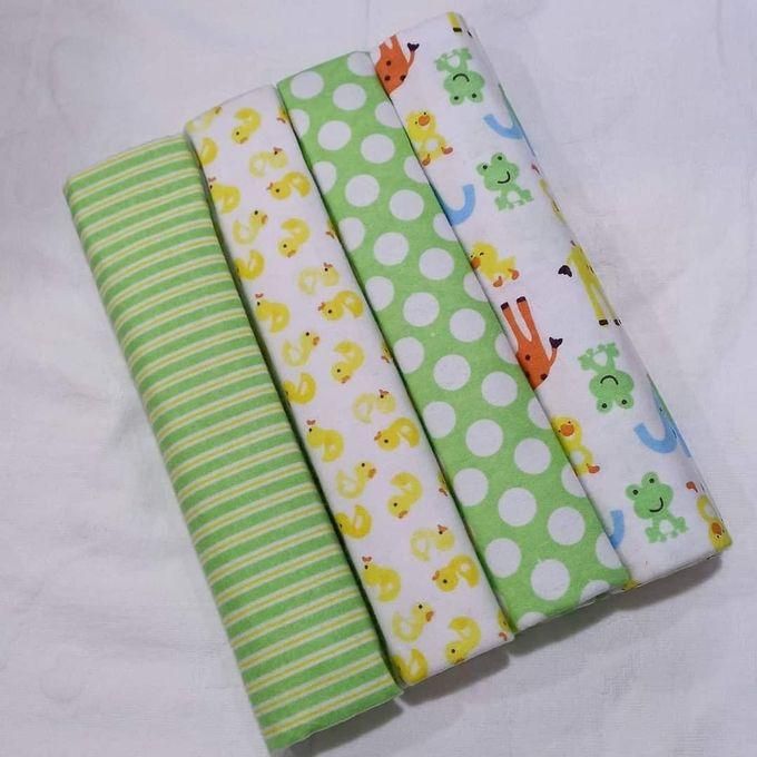 4PC Cotton Baby Shawl Unisex Newborn Baby Flannel Blanket Baby Flannel Receiving Set