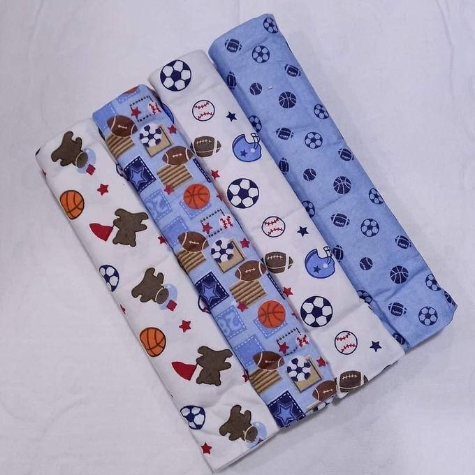 4PC Cotton Baby Shawl Unisex Newborn Baby Flannel Blanket Baby Flannel Receiving Set