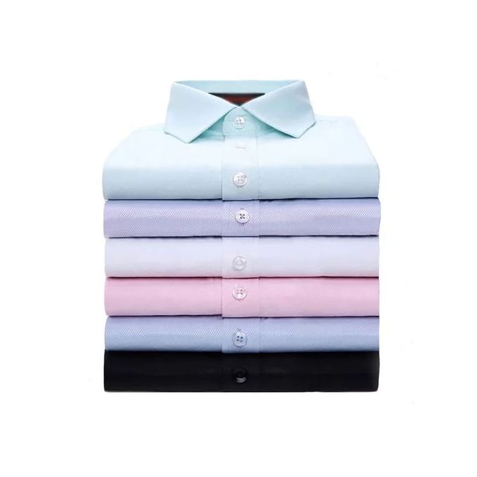 Fashion 5-Piece Set of Men's Official Long-Sleeve Slim Fit Shirts - Premium 100% Cotton, Comfortable and Stylish for Formal and Casual Occasions