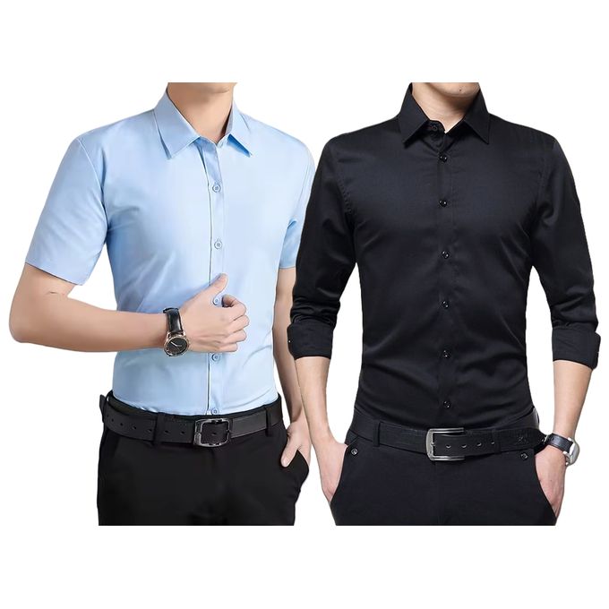 Fashion 5-Piece Set of Men's Official Long-Sleeve Slim Fit Shirts - Premium 100% Cotton, Comfortable and Stylish for Formal and Casual Occasions