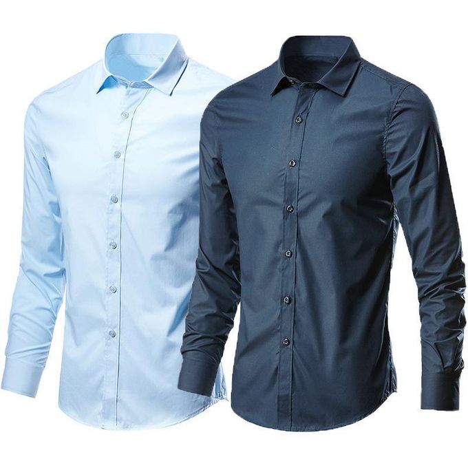 Fashion Men's Shirts 2 Pack Of Cotton Slim Fit Shirts