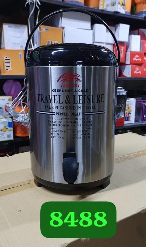 9.5 Litres Tea Urn  Made of stainless steel construction. Concealed heating element. This product features energy saving functions and has a unique lid which  prevents