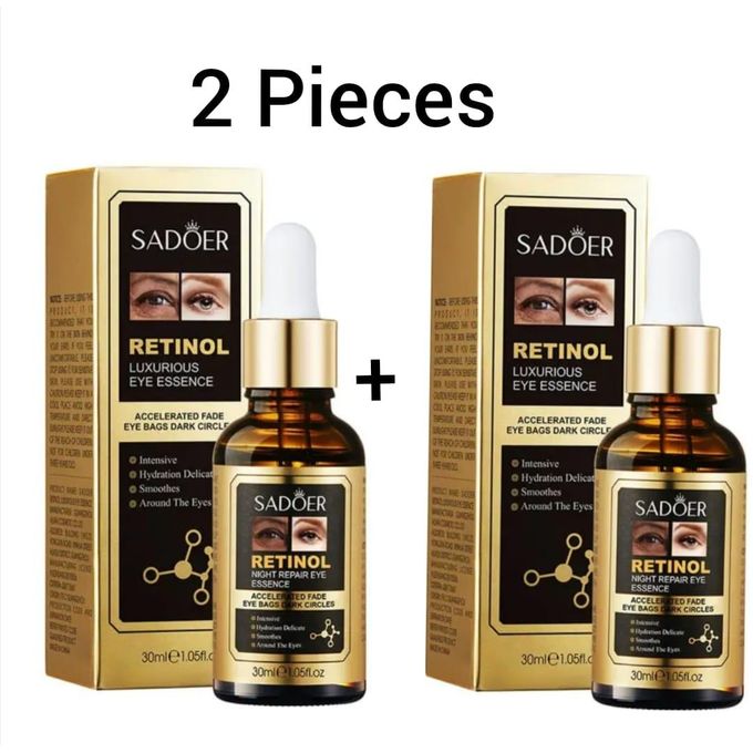 2pcs SADOER Retinol Eye Serum - Eye Cream For Dark Circles And Puffy Eyes - Anti Aging Eye Bag Removal Fade Fine Line Wrinkle - Reduce Crow Feet Hydrate Moisturize Essence For Sagging Skin