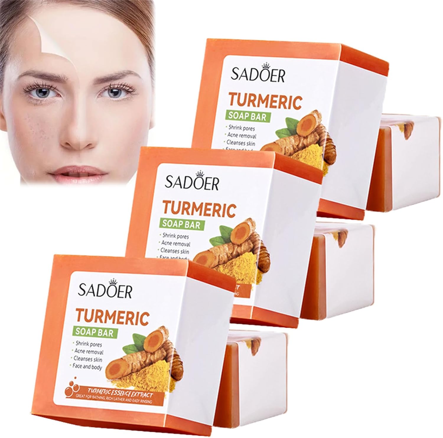 Organic Turmeric Soap, Turmeric Face Soap For Sensitive Skin, Turmeric Soap Bar For Hyperpigmentation, Turmeric Soap Bar For Face & Body, Natural Handcrafted Skincare Soap For Hyperpigmentation