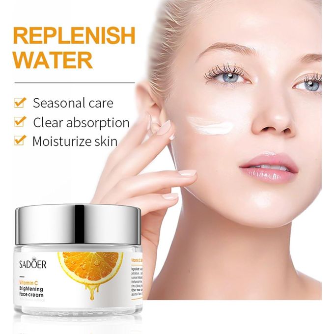 SADOER 7 In 1 Vitamin C Skin Care Set, Skincare Routine Set, Facial Skin Care Products, Skincare Gift Set With Serum, Soap, Cleanser, Cream, Lipbalm And 2 Mask, Anti-Aging Skin Care Kit For Firming &