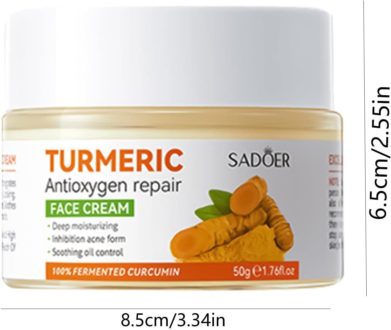 Deep Moisturizing Turmeric Cream For Face - Turmeric Firming & Skin Repairing Cream - Skin Brightening Lotion Cleanses Skin, Evens Tone, Fades Scars, Sun Damage, & Age Spots