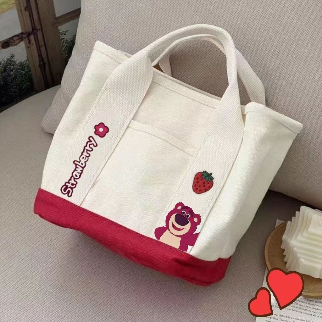 High Quality Hot Selling Canvas Recycled Reusable Bag Fashion Portable Storage Embroidered Canvas Tote Bag Lunch bag With Zipper Utility