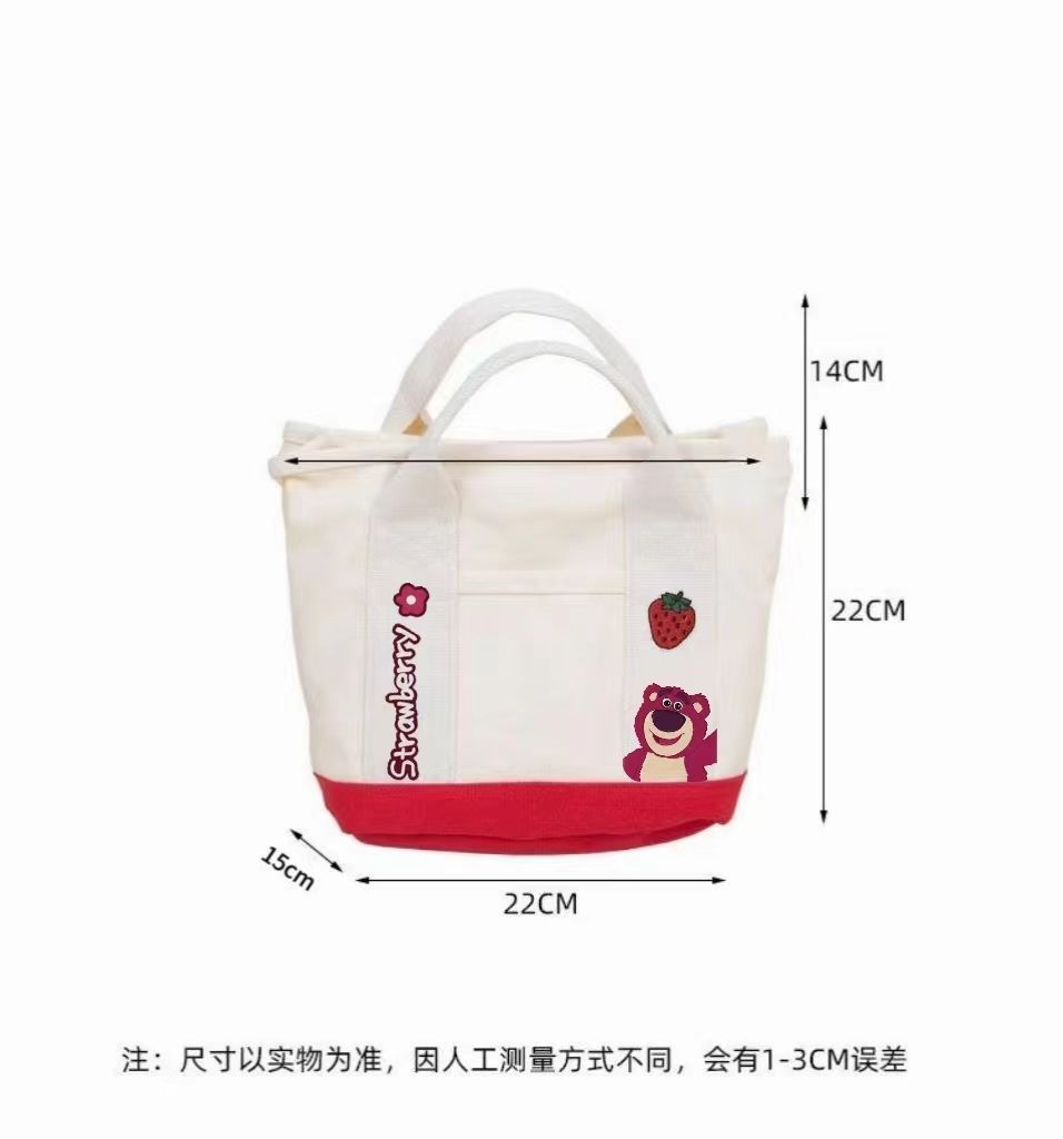 High Quality Hot Selling Canvas Recycled Reusable Bag Fashion Portable Storage Embroidered Canvas Tote Bag Lunch bag With Zipper Utility