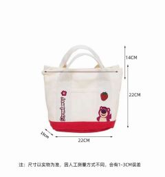 High Quality Hot Selling Canvas Recycled Reusable Bag Fashion Portable Storage Embroidered Canvas Tote Bag Lunch bag With Zipper Utility