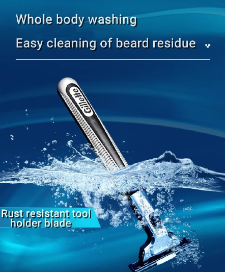 Genuine Gillette Weifeng manual double-layer Shaver Men's Traditional Shaver Centennial brand shaver Add 6 tool heads to 1 tool holder Care Hair Beard Silver normal Shaver